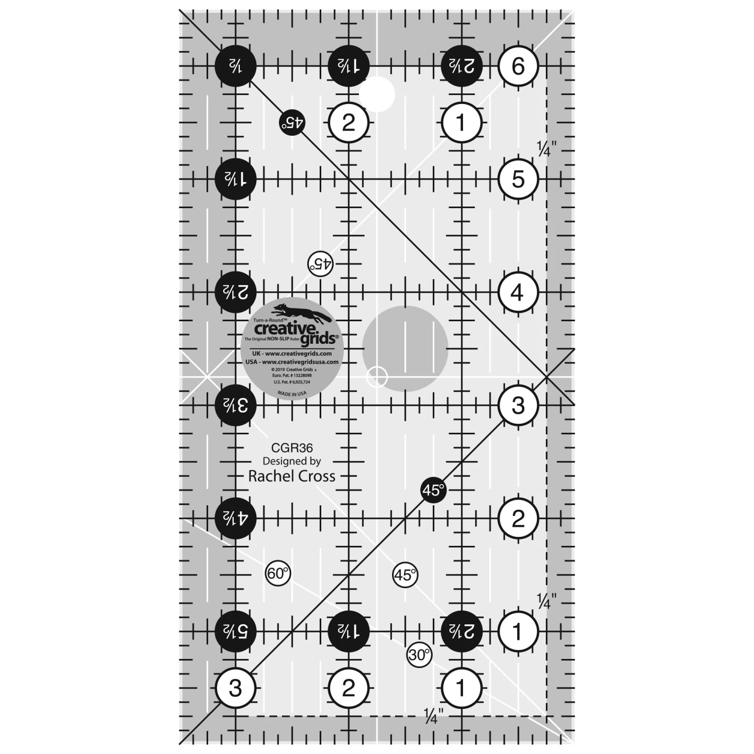 Creative Grids Quilt Ruler 3.5" x 6.5"