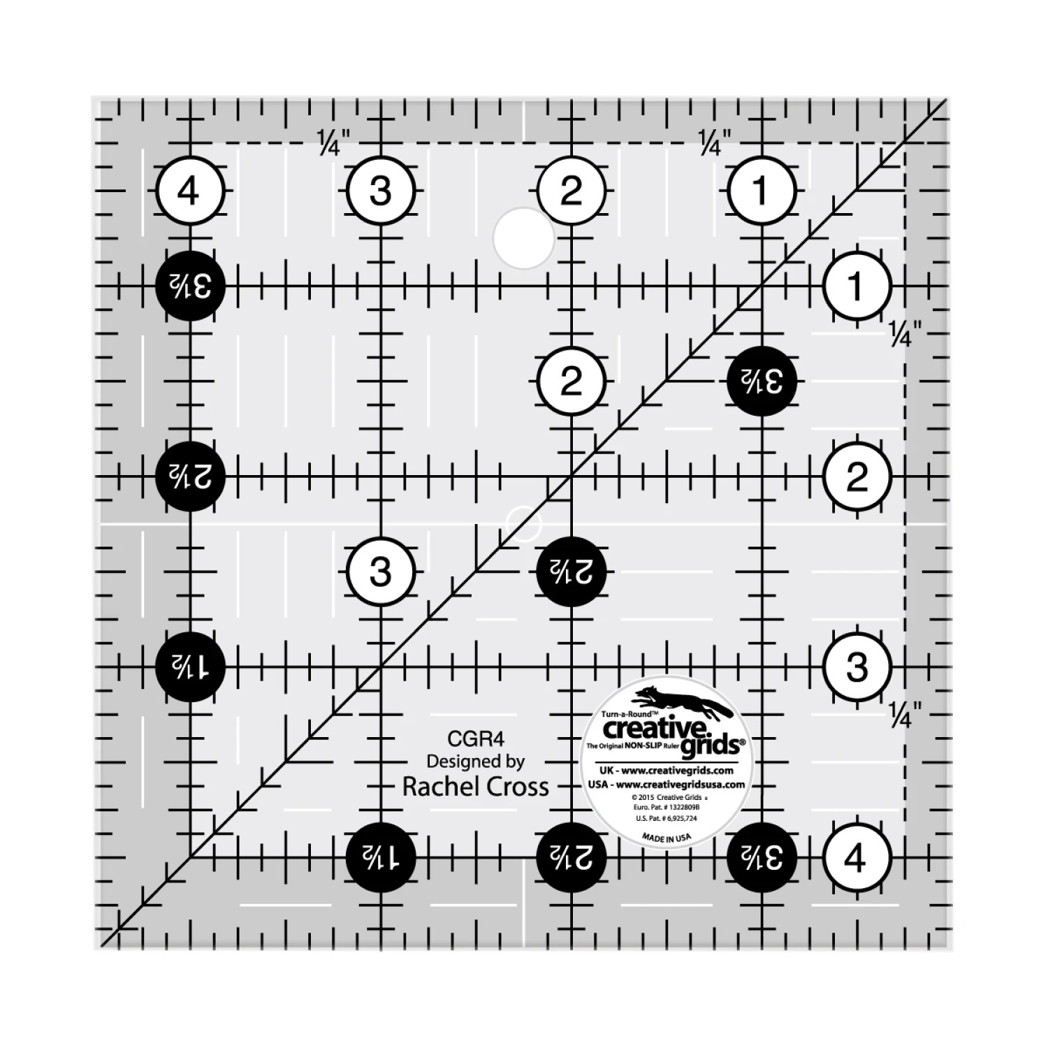 Creative Grids Square Quilt Ruler 4.5"