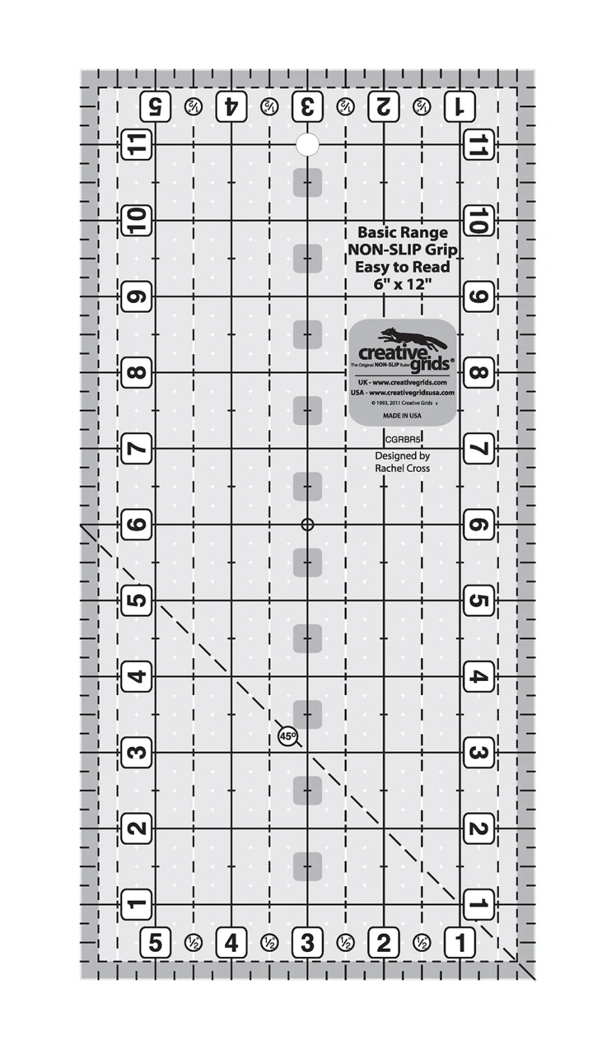 Creative Grids Basic Range Quilt Ruler 6" x 12"