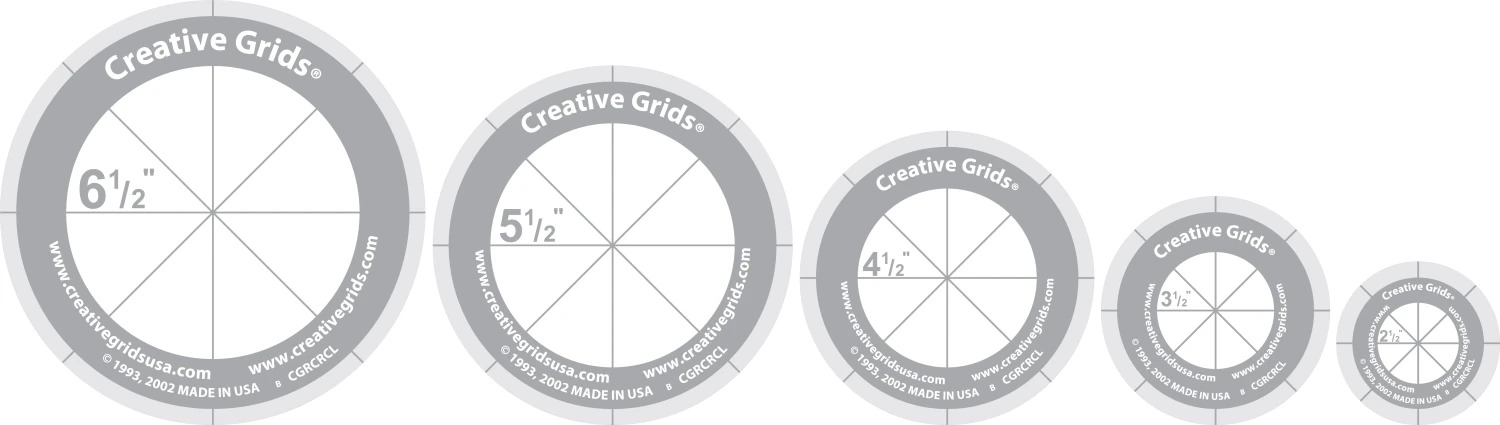 Creative Grids Quilt Ruler Circles - 5 Discs with Grips