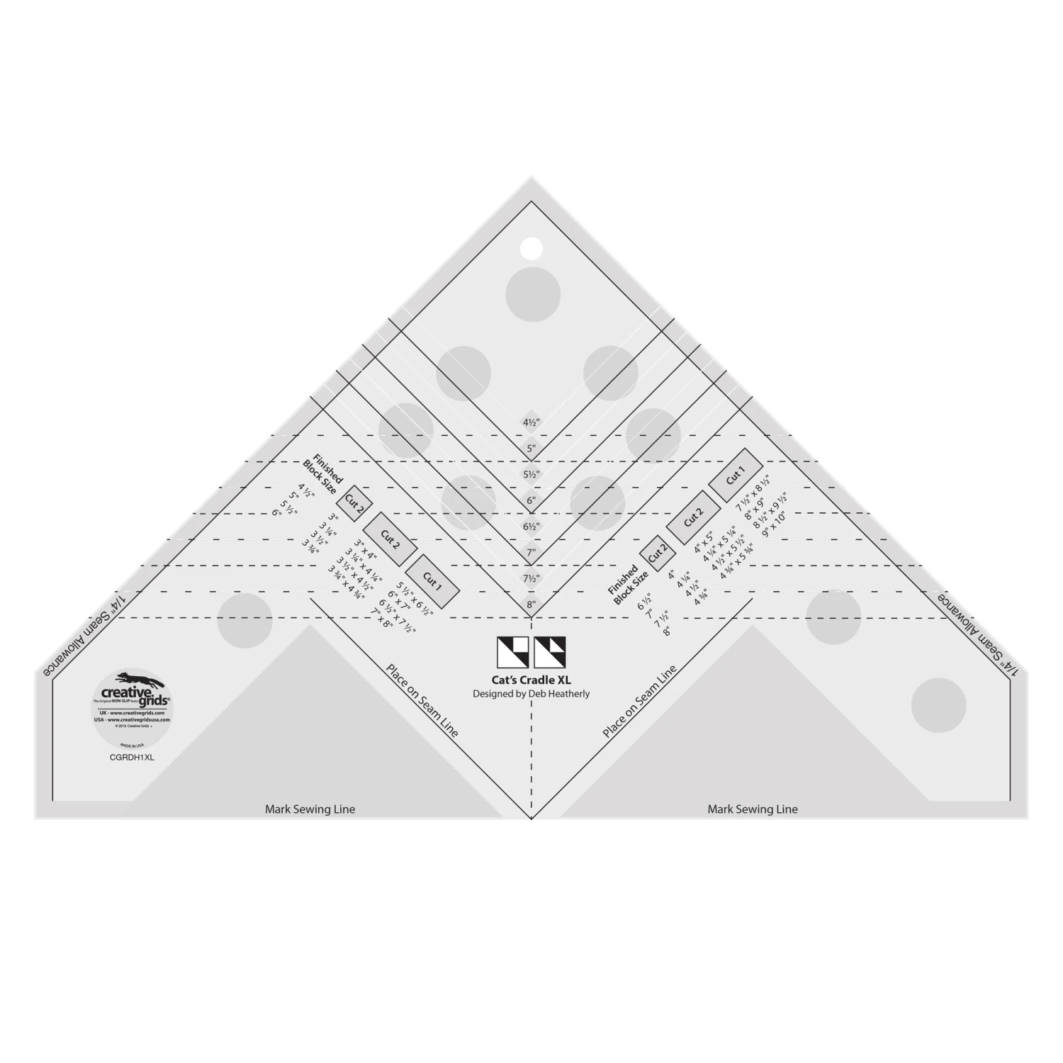 Creative Grids Cat's Cradle Quilt Ruler XL