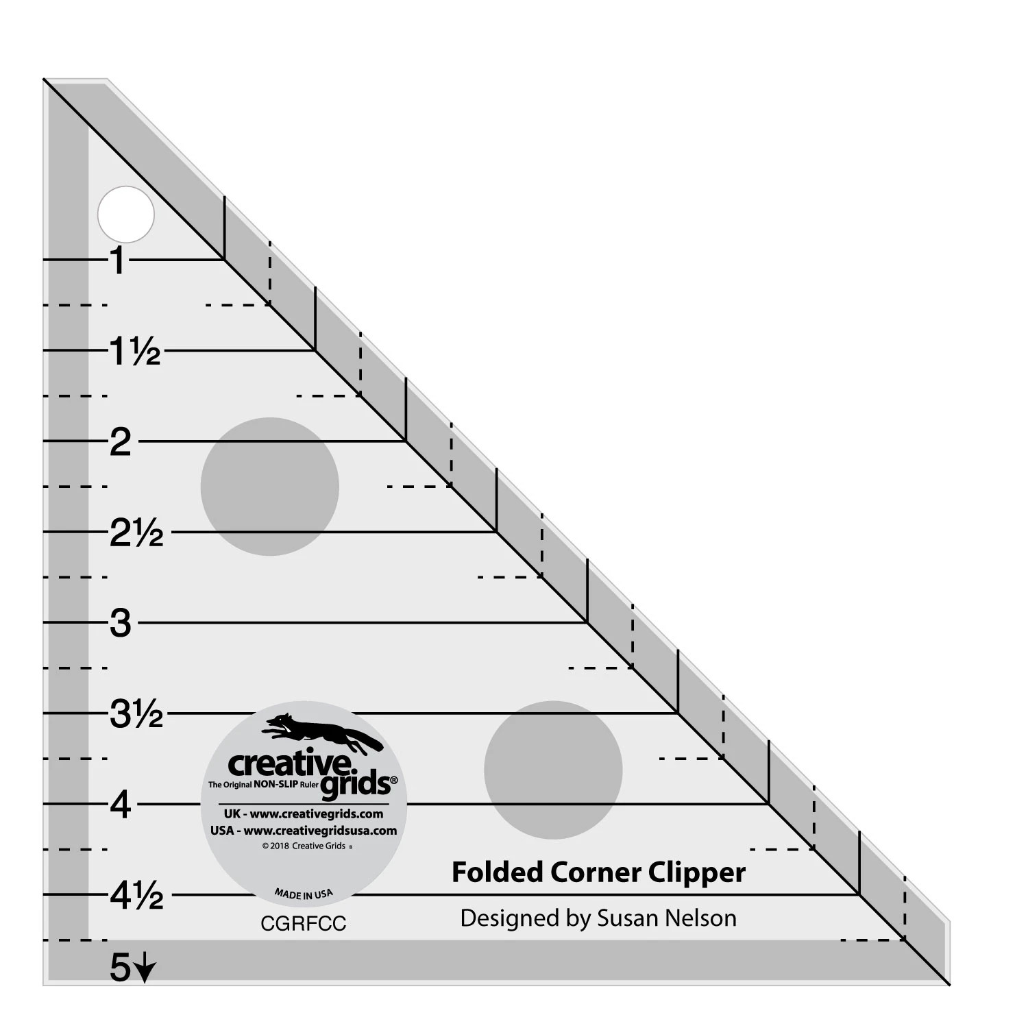 Creative Grids Folded Corner Clipper Tool Quilt Ruler