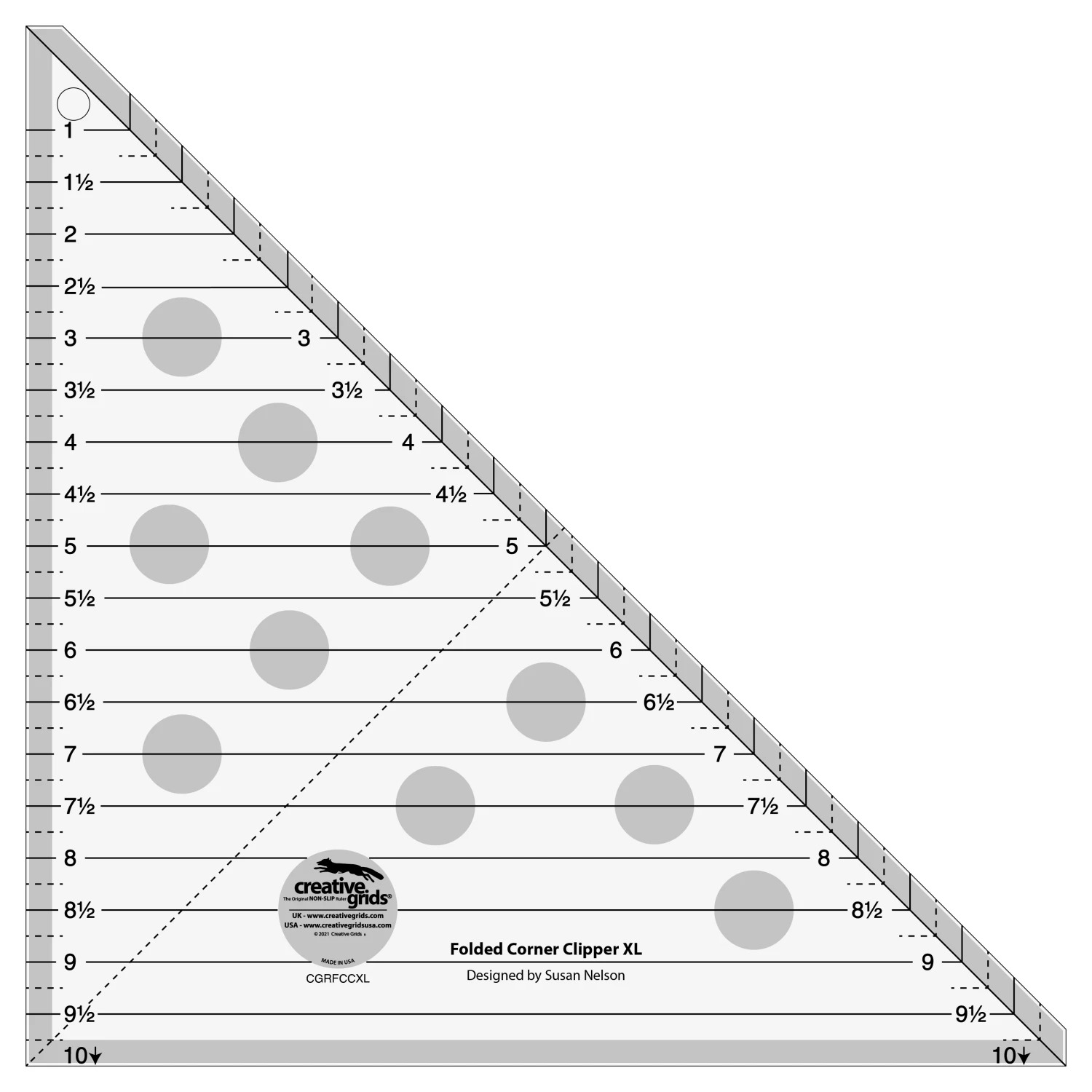 Creative Grids Folded Corner Clipper Tool XL Quilt Ruler