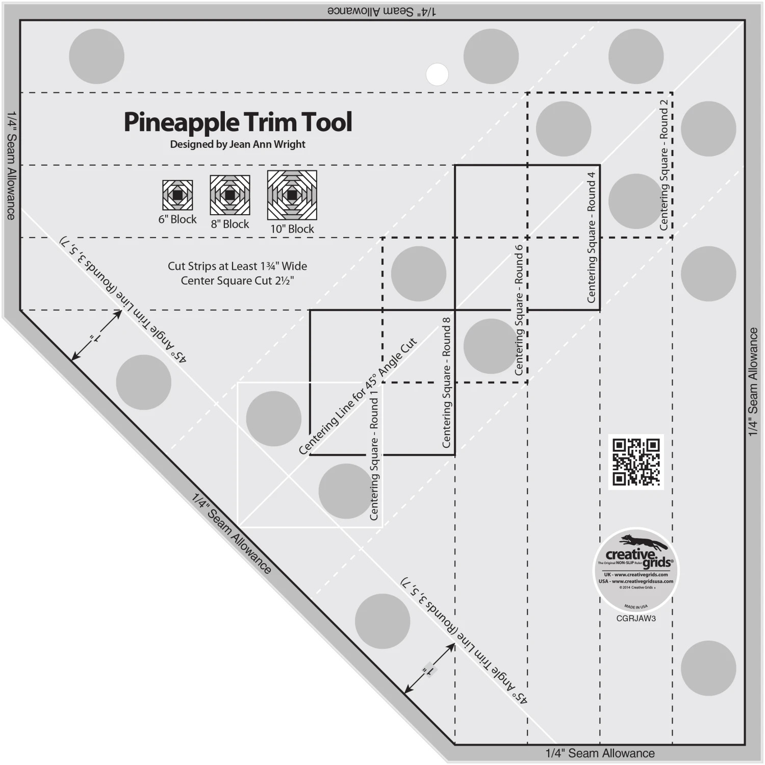 Creative Grids Pineapple Trim Tool 6" 8" & 10" B