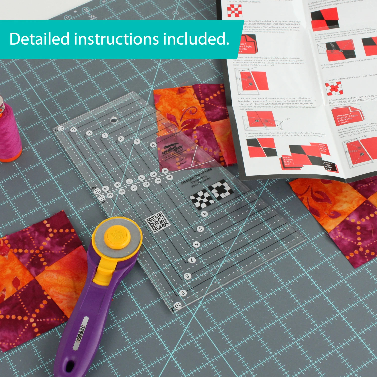 Creative Grids Straight Out of Line Quilt Ruler 6" x 10&