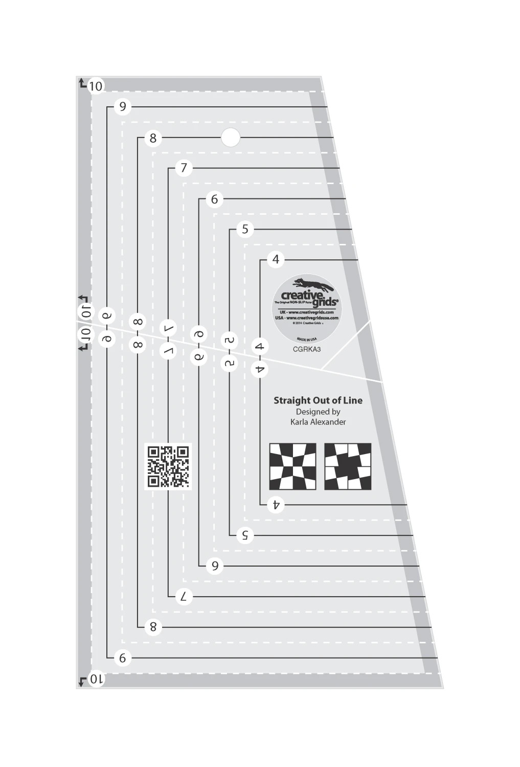 Creative Grids Straight Out of Line Quilt Ruler 6" x 10&