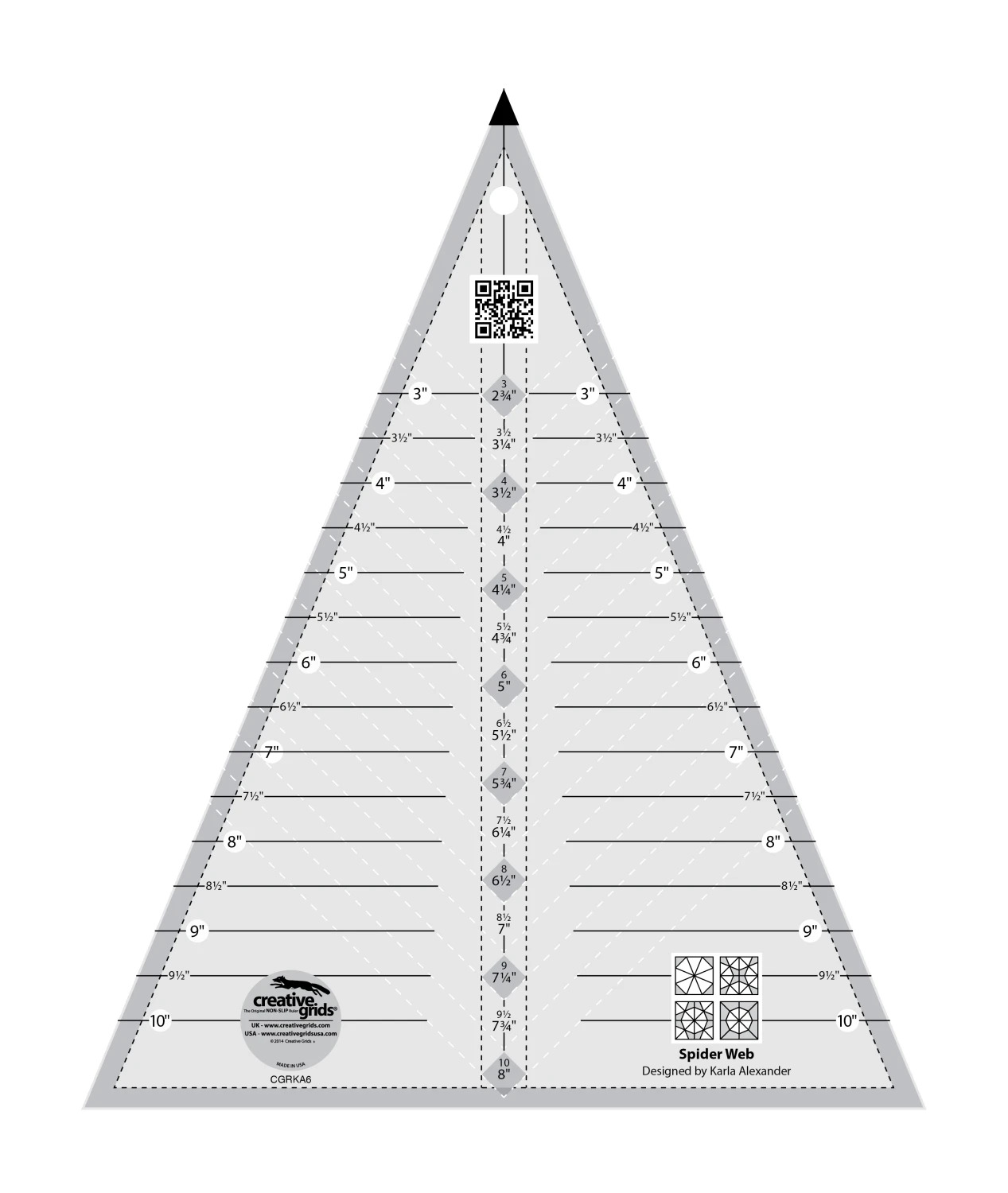 Creative Grids Spider Web Triangle Quilt Ruler