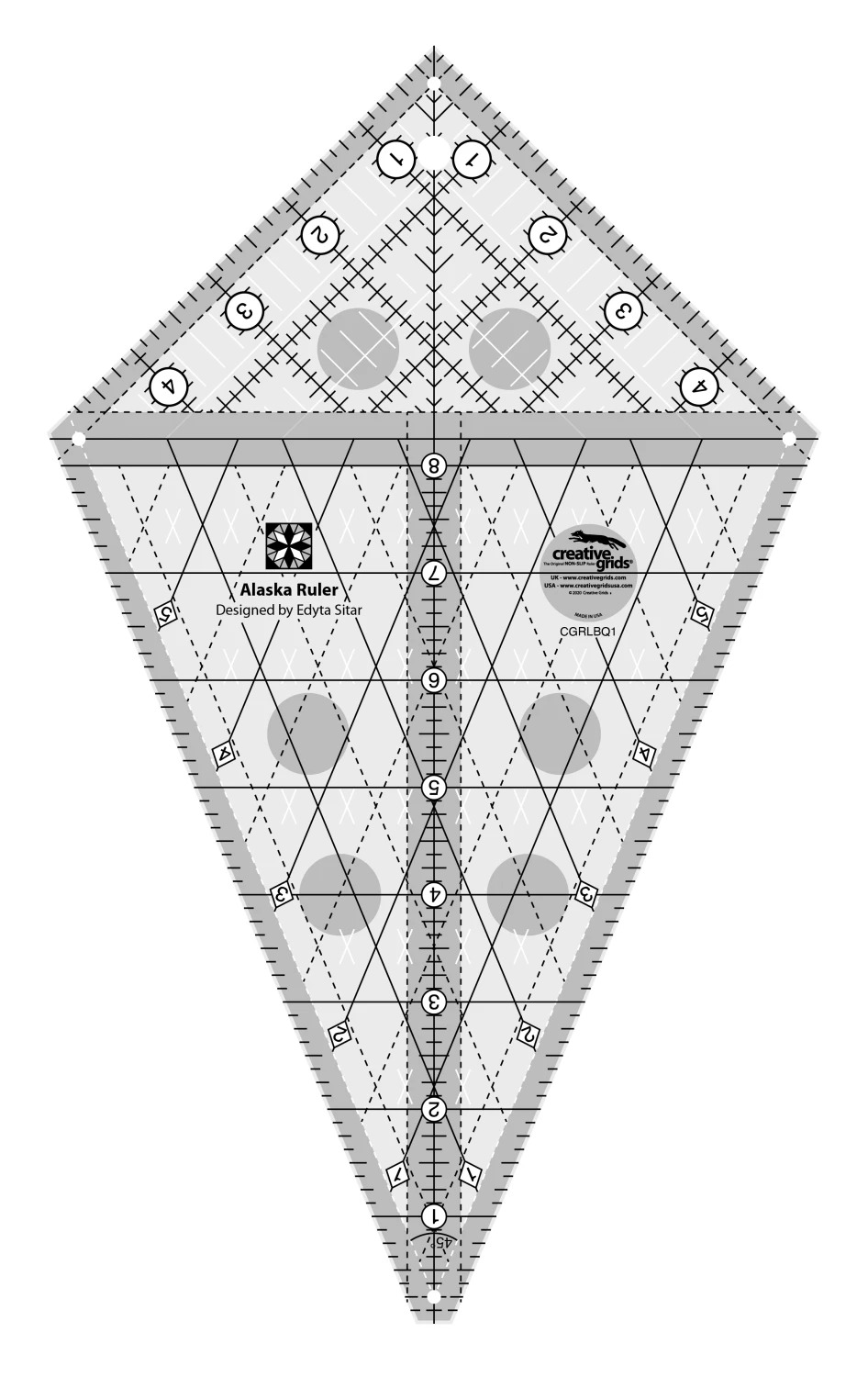 Creative Grids Alaska Quilt Ruler - 7 1/4" x 12"
