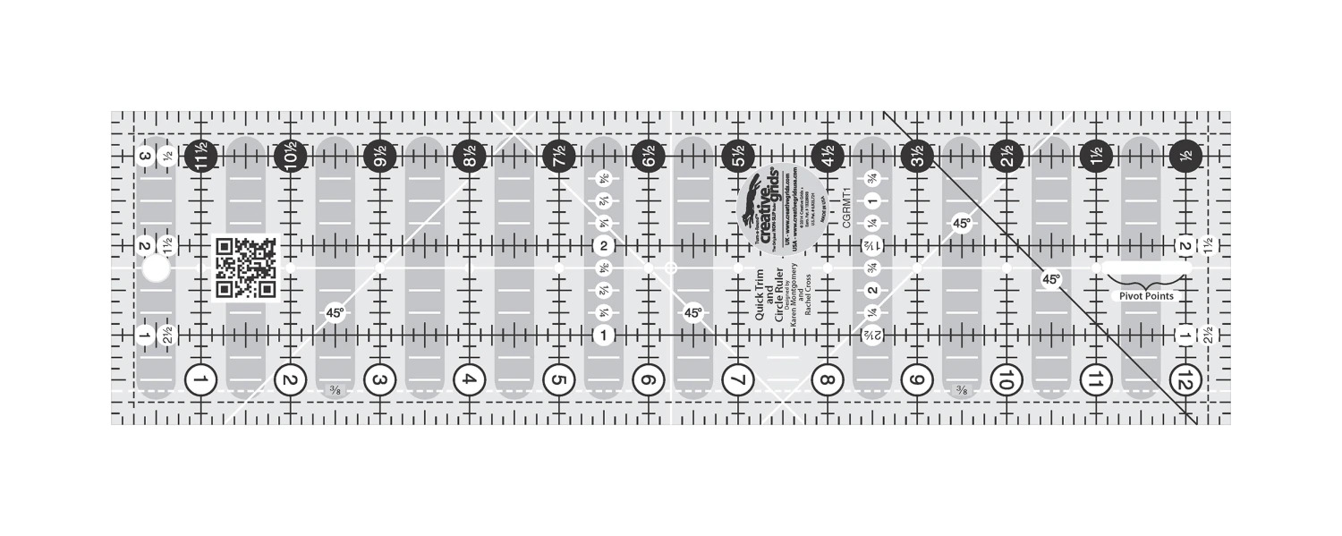 Creative Grids Quick Trim Ruler - 3.5" x 12.5"