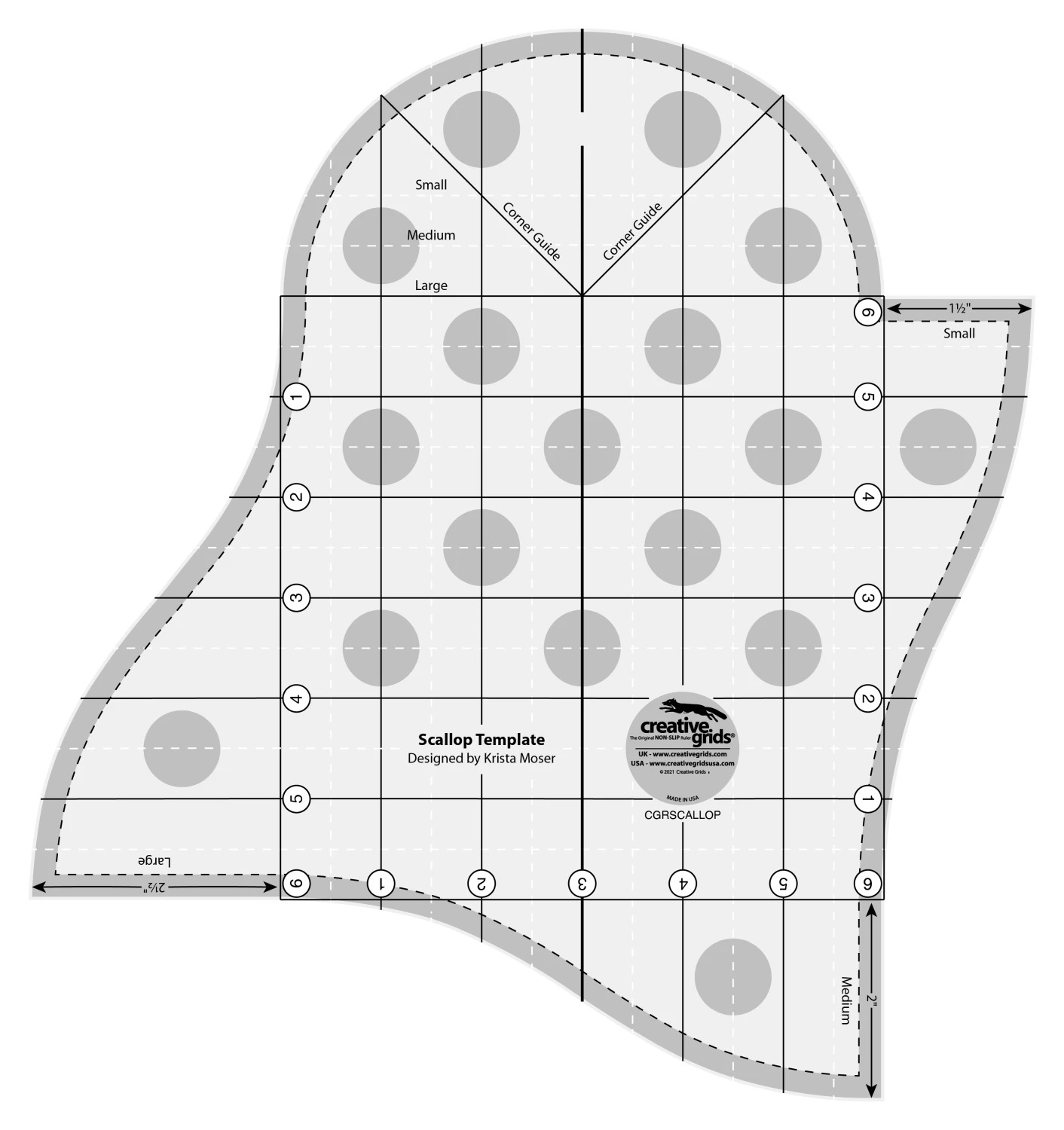 Creative Grids Scallop Template - Quilt Ruler