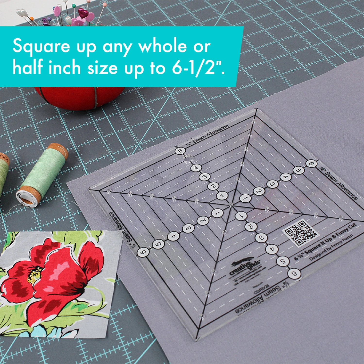 Creative Grids Square It Up Quilt Ruler 6.5"