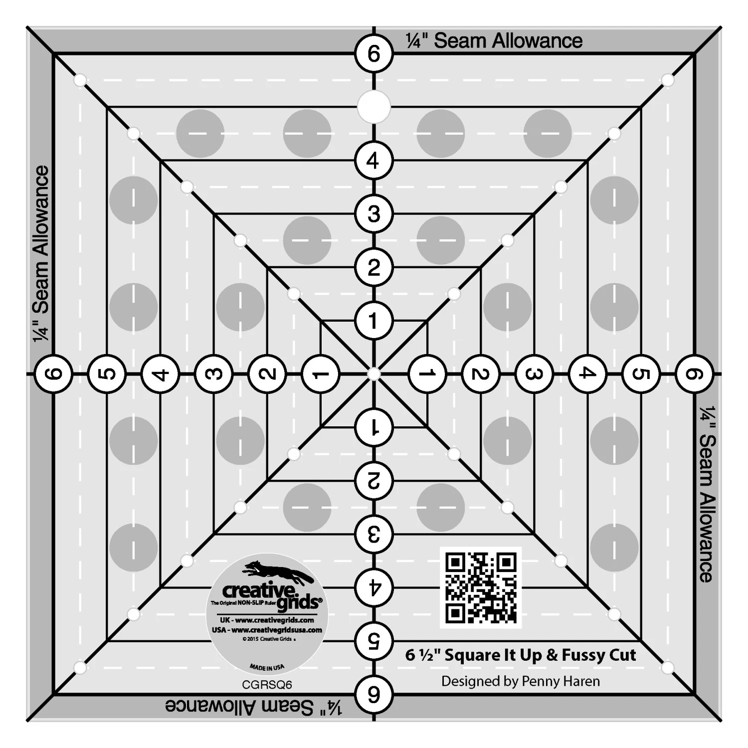 Creative Grids Square It Up Quilt Ruler 6.5"