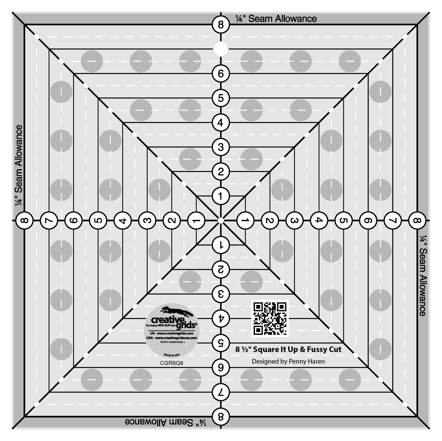 Creative Grids Square It Up Quilt Ruler 8.5"