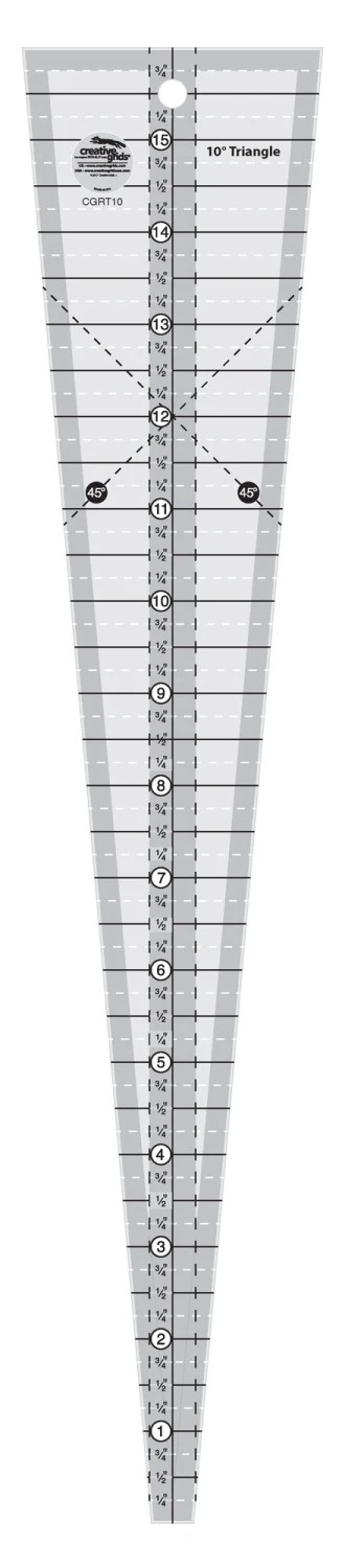 Creative Grids 10 Degree Triangle Quilt Ruler