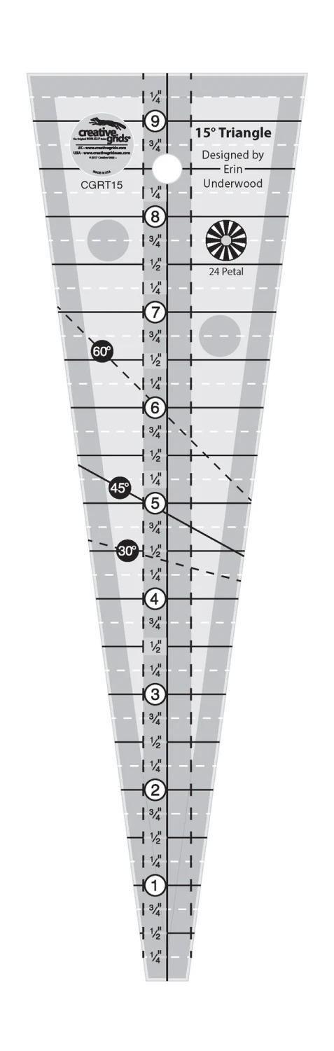 Creative Grids 15 Degree Triangle Quilt Ruler