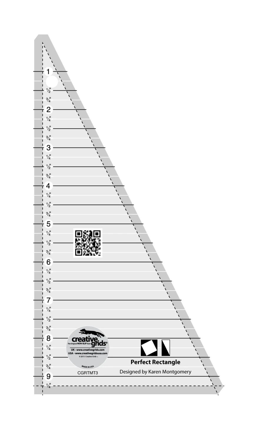 Creative Grids Perfect Rectangle Ruler 9.5" Quilt Ruler