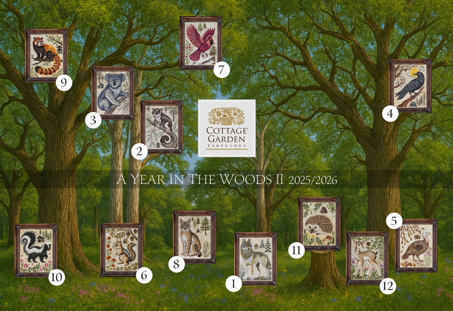 A Year in the Woods 2 #12 Fawn - Cross Stitch Pattern, different perspective #1, zoomed in. Select this picture to zoom back out.