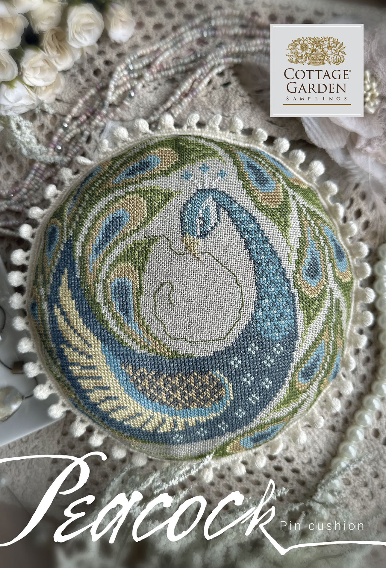 Peacock Pin Cushion - Cross Stitch Pattern