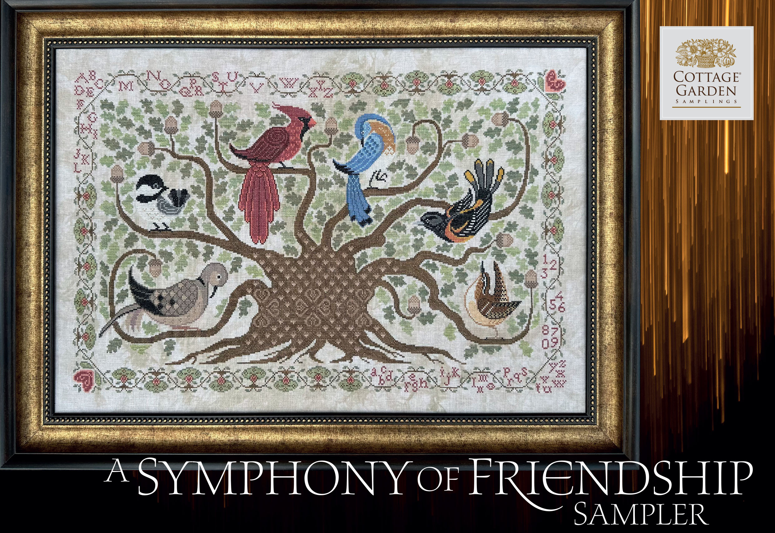 Symphony of Friendship Sampler - Cross Stitch Pattern
