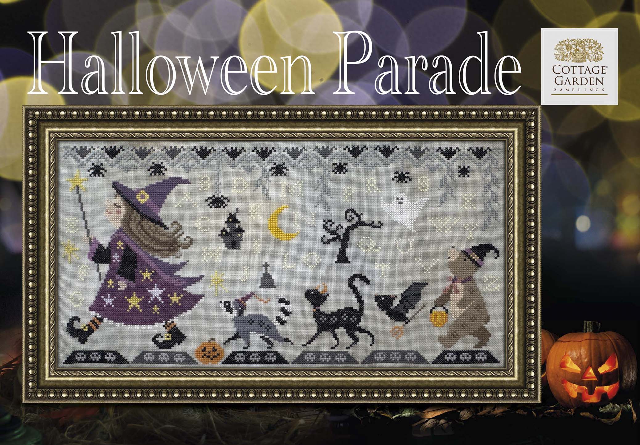 Halloween Parade - Cross Stitch Pattern, zoomed in. Select this picture to zoom back out.