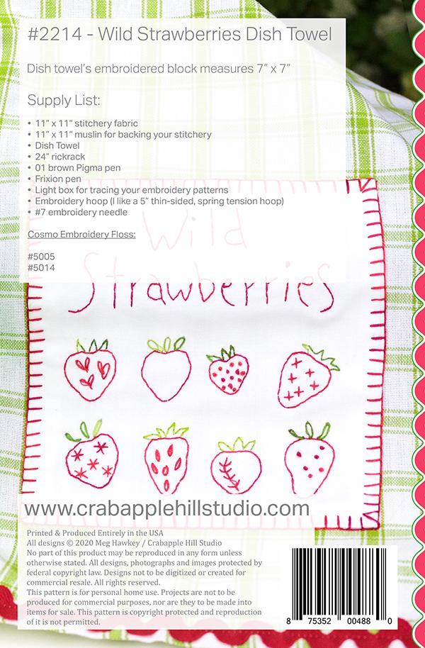 Wild Strawberries Dish Towel - Quilt Pattern