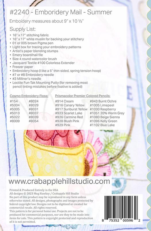 Embroidery Mail Summer - Embroidery Pattern