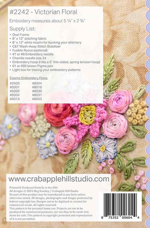 Victorian Floral - Embroidery Pattern