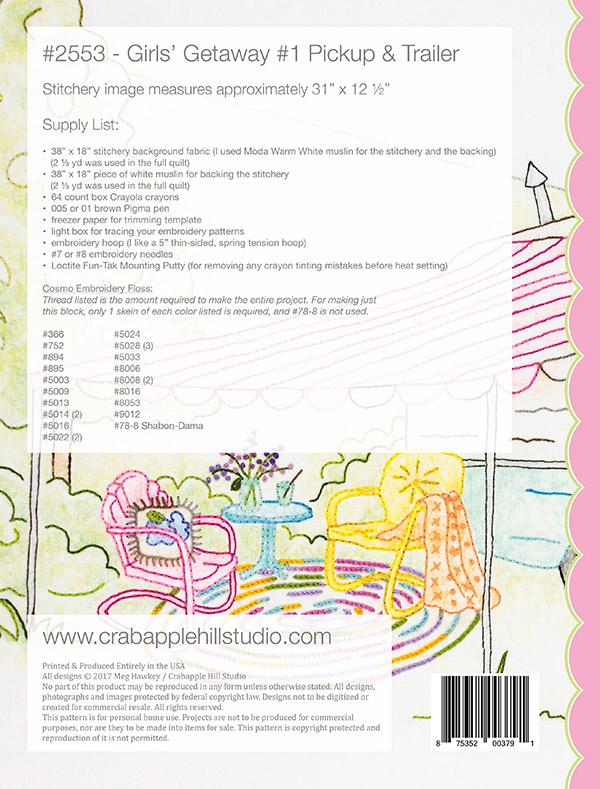 Girls Getaway #1/Pickup Trailer - Quilt Pattern