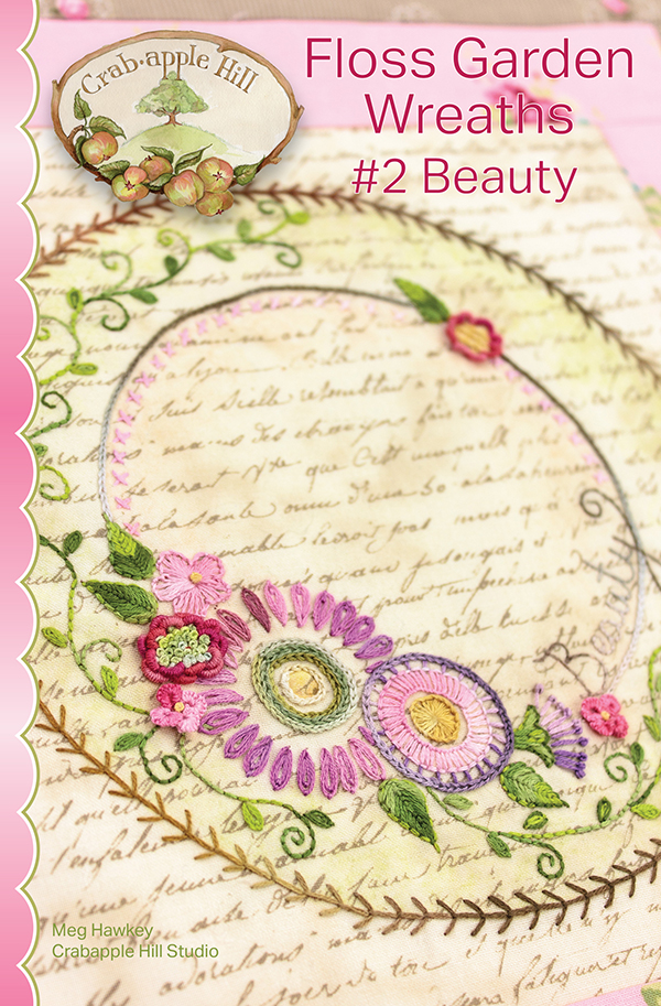 Floss Garden Wreaths #2 Beauty - Quilt Pattern, zoomed in. Select this picture to zoom back out.