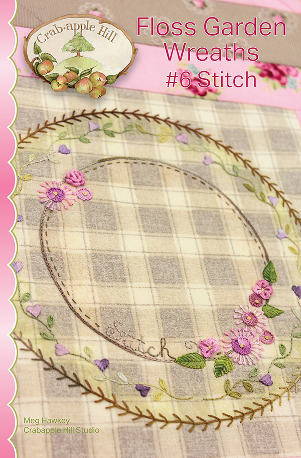 Floss Garden Wreaths #6 Stitch - Quilt Pattern, zoomed in. Select this picture to zoom back out.