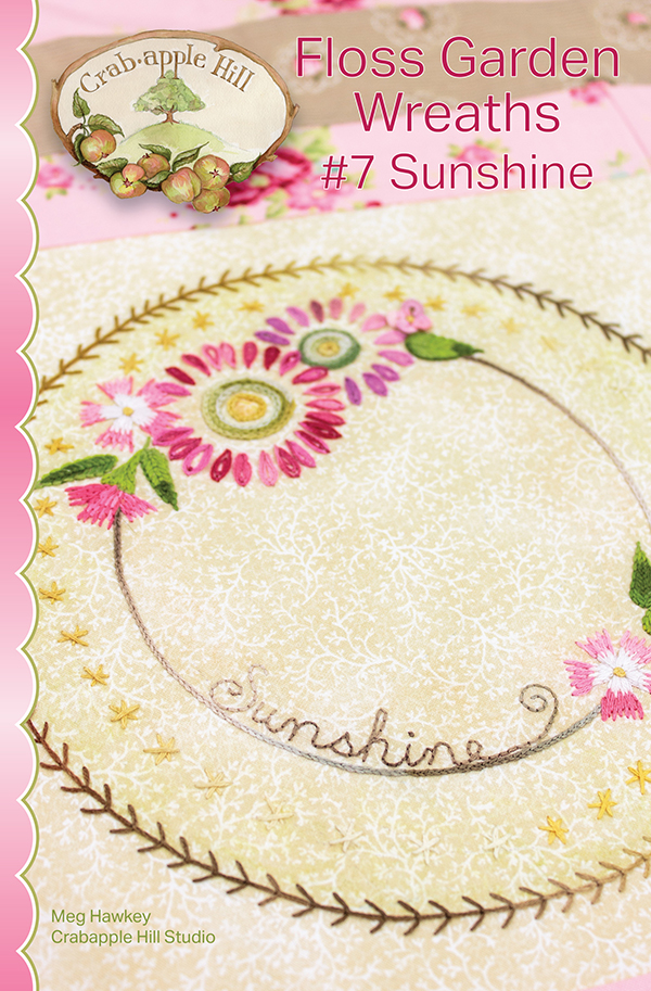 Floss Garden Wreaths #7 Sunshine - Quilt Pattern, zoomed in. Select this picture to zoom back out.