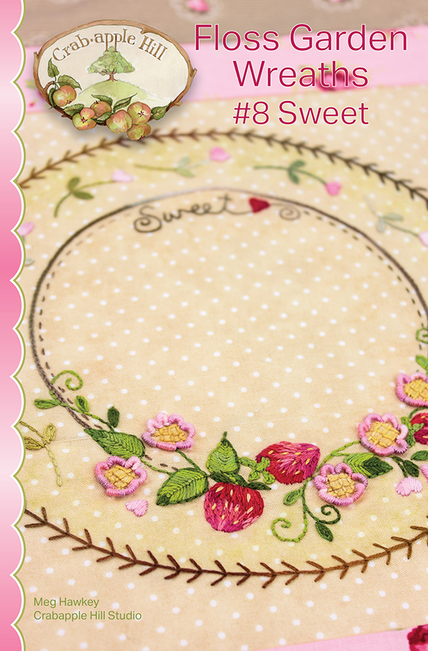 Floss Garden Wreaths #8 Sweet - Quilt Pattern, zoomed in. Select this picture to zoom back out.
