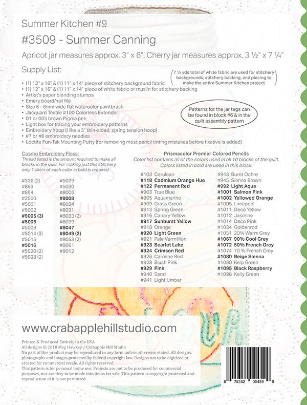 Summer Kitchen #9/Summer Canning - Quilt Pattern