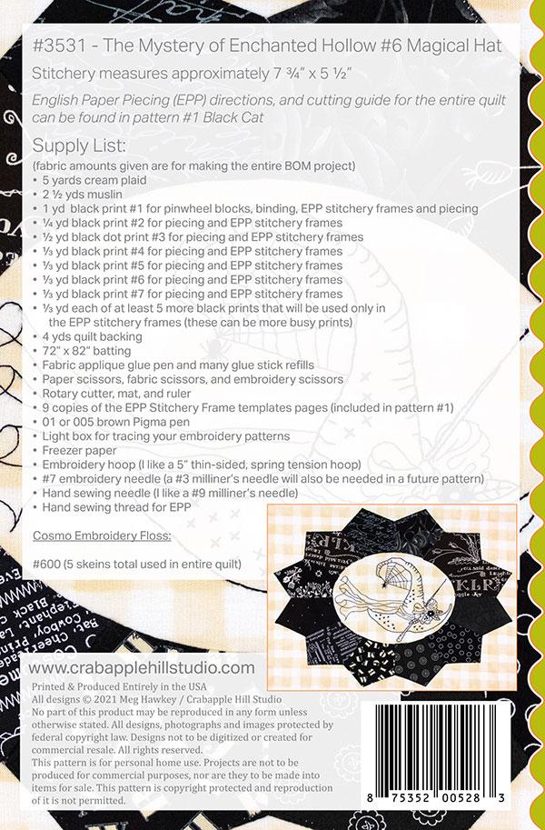 The Mystery of Enchanted Hollow 6 - Quilt Pattern