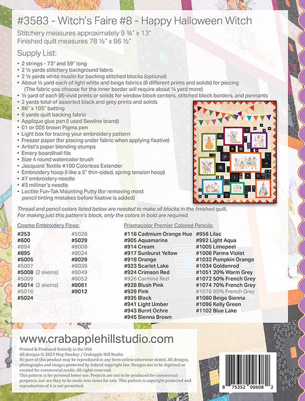 Witch's Faire #8 Happy Halloween - Embroidery Pattern