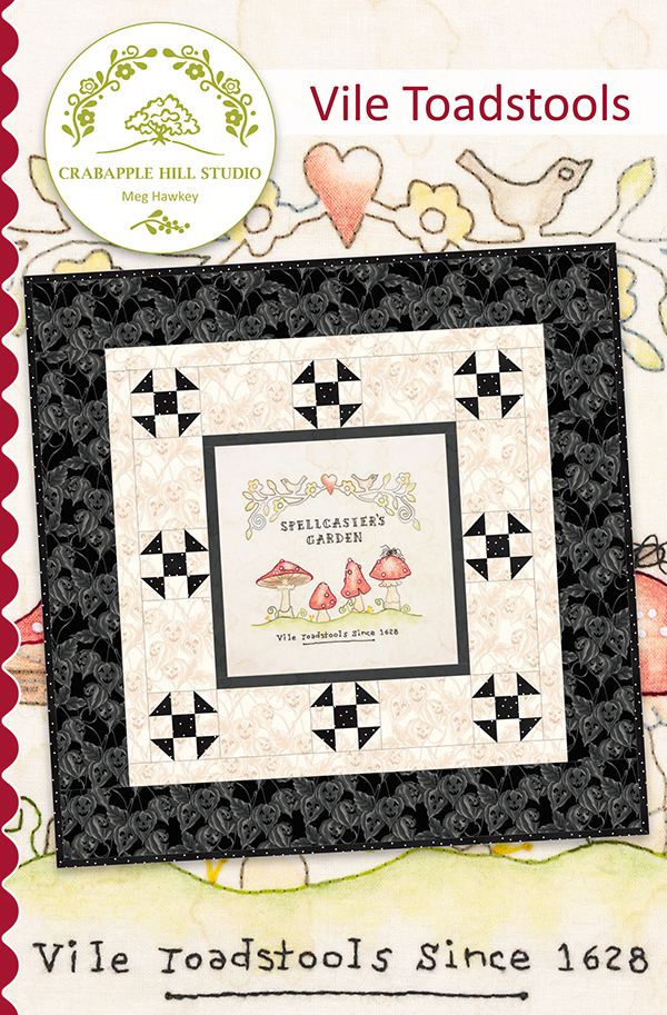 Vile Toadstools - Quilt Pattern, zoomed in. Select this picture to zoom back out.