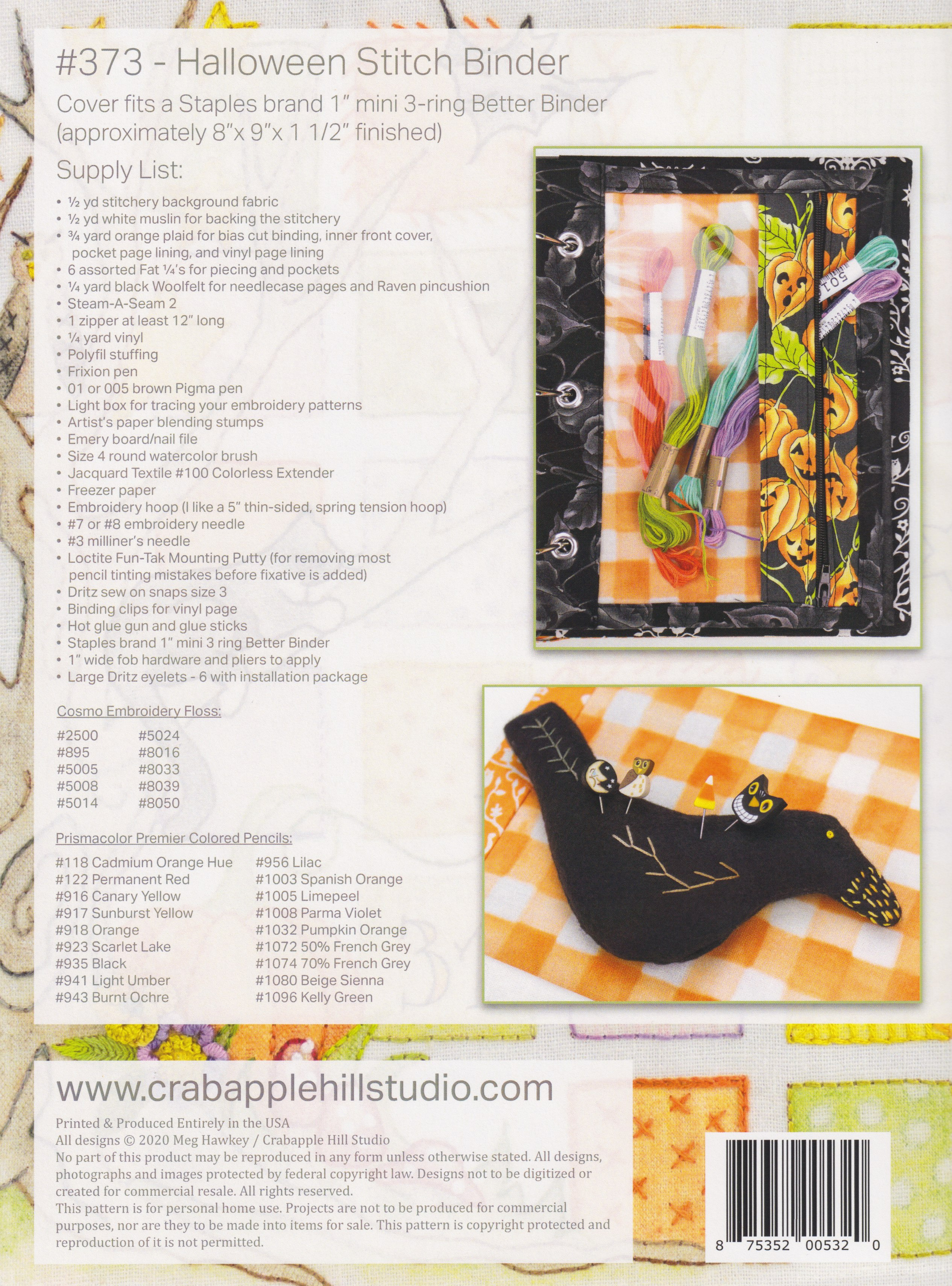 Halloween Stitch Binder - Quilt Pattern