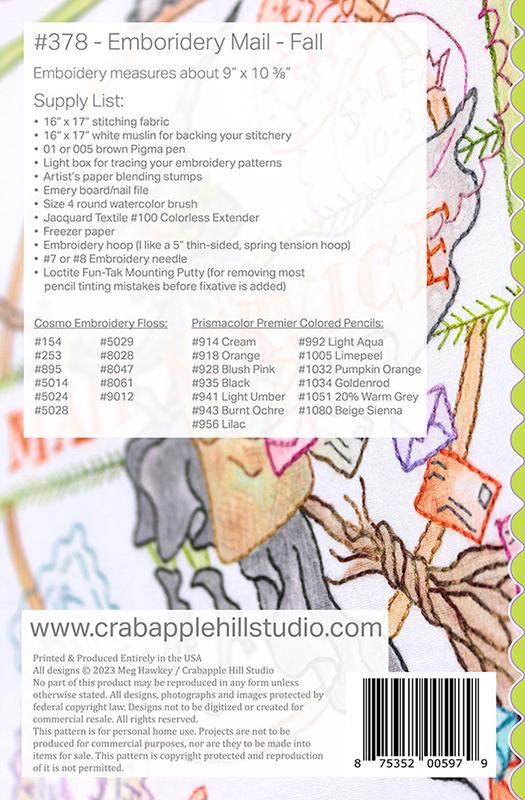 Embroidery Mail Fall - Halloween Embroidery Pattern