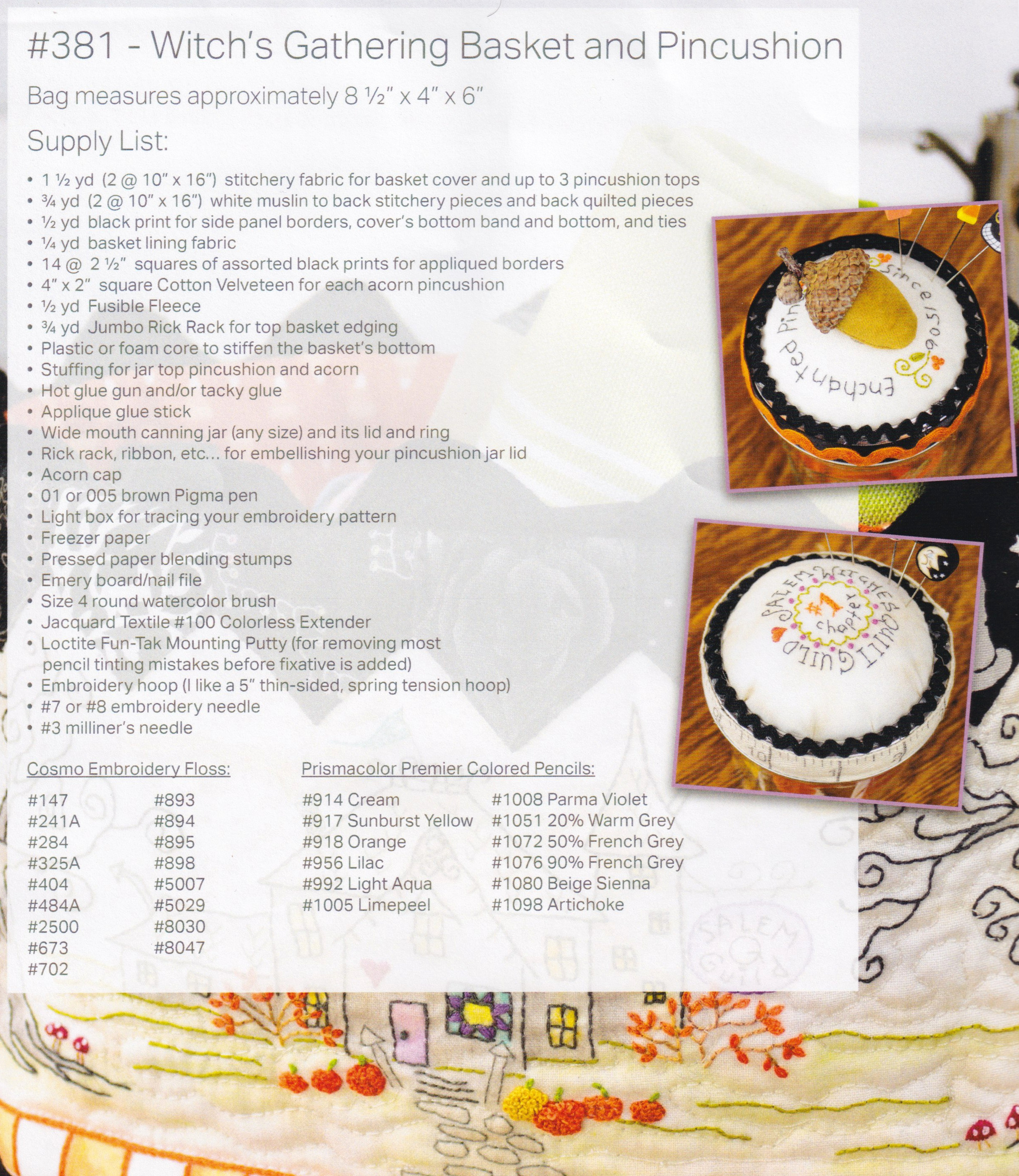 Witch's Gathering Basket & Pincushion - Sewing Pattern