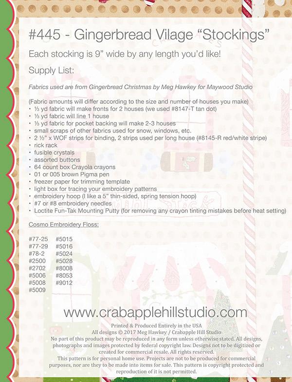 Gingerbread Village Stockings - Quilt Pattern