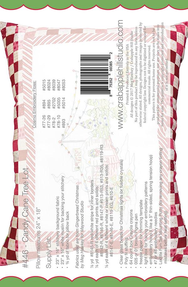 Candy Cane Tree Lot - Quilt Pattern, different perspective #1, zoomed in. Select this picture to zoom back out.
