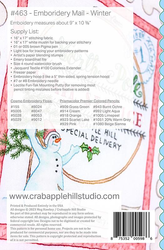 Embroidery Mail Winter - Embroidery Pattern