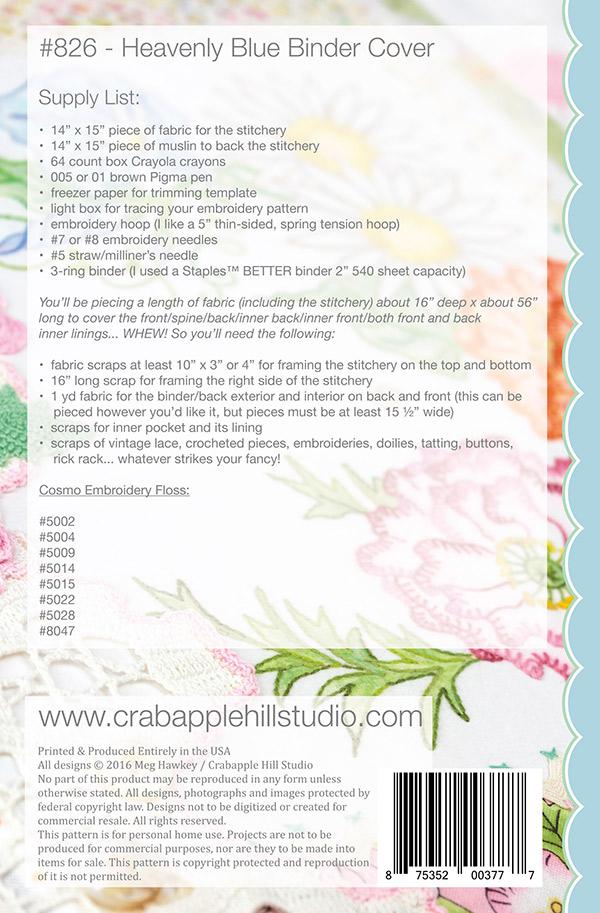 Heavenly Blue Binder Cover - Quilt Pattern