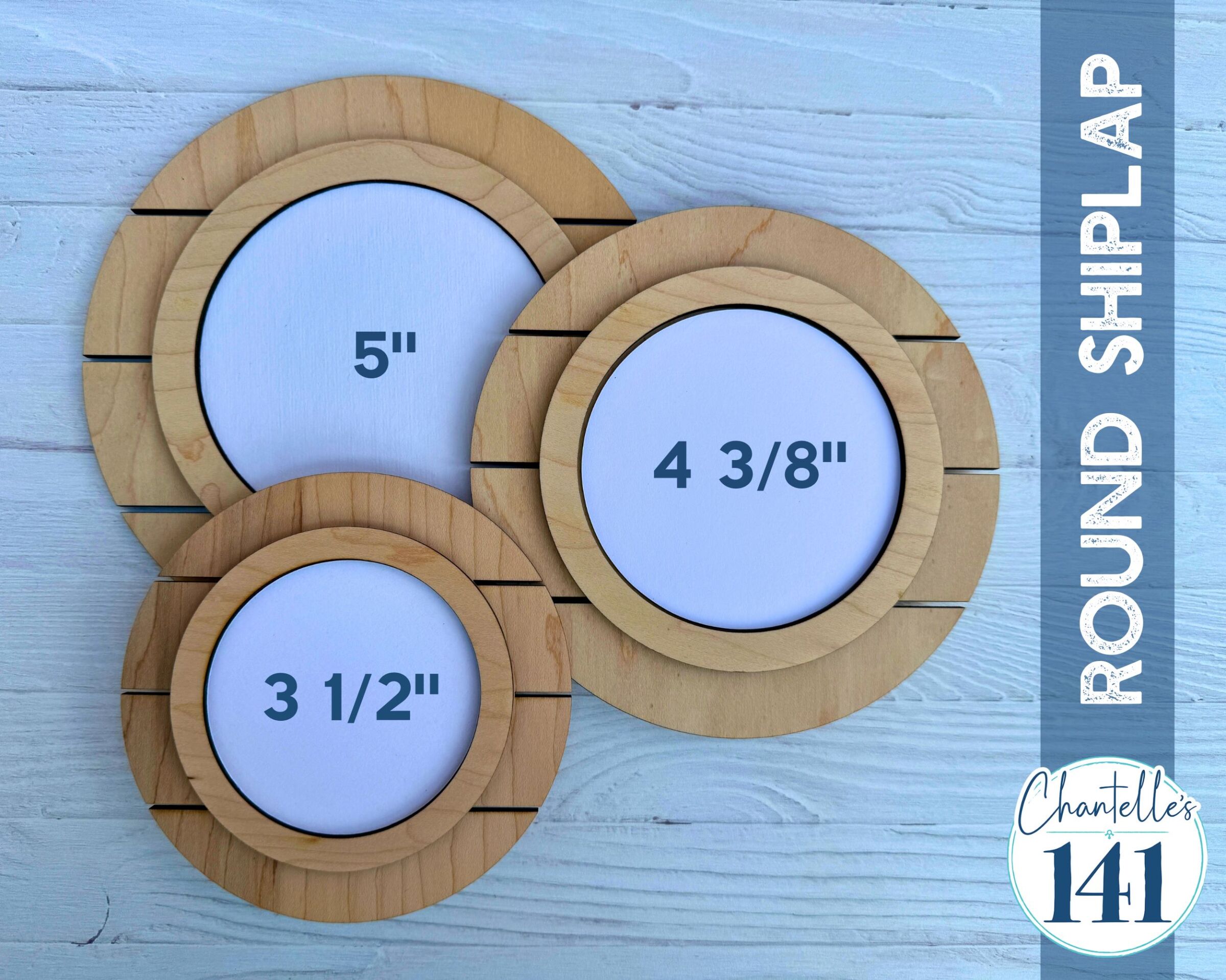 Round Shiplap 5" - Unfinished Wood Display Frame