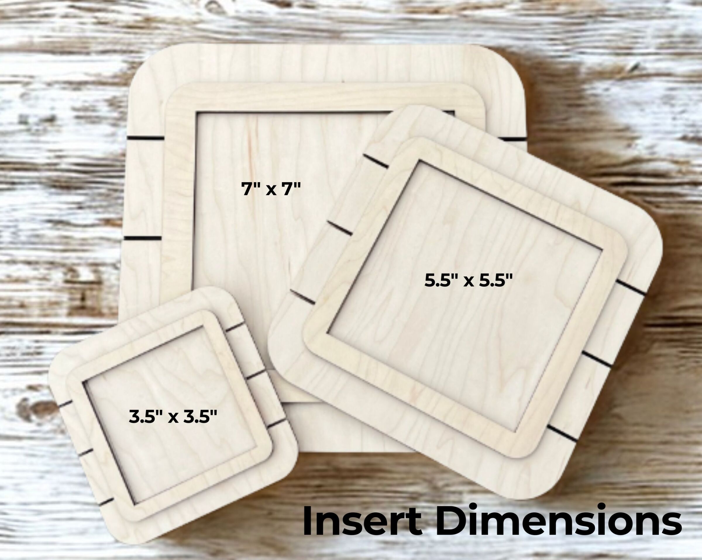 Square Shiplap Small - Unfinished Wood Display Frame