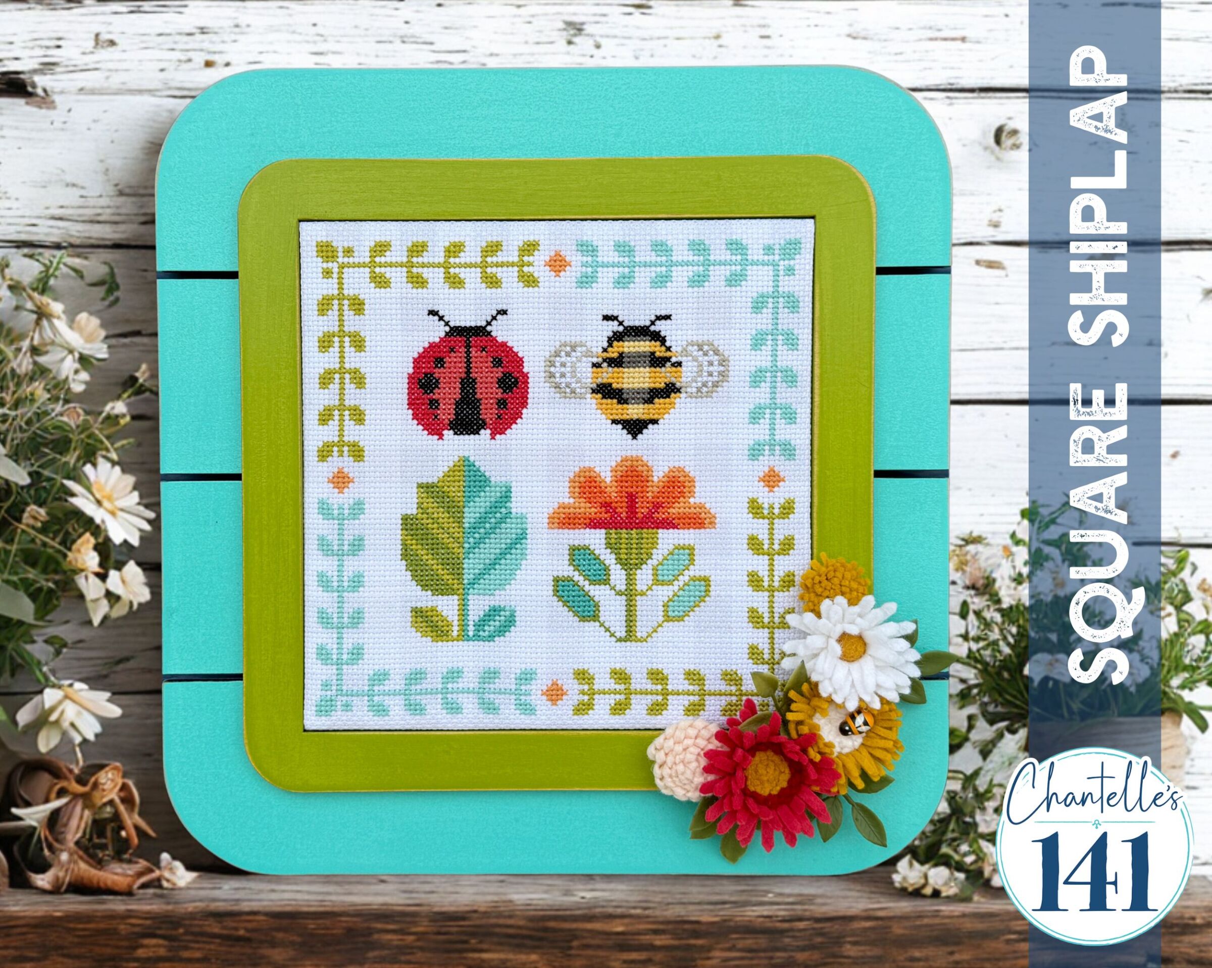 Square Shiplap Small - Unfinished Wood Display Frame