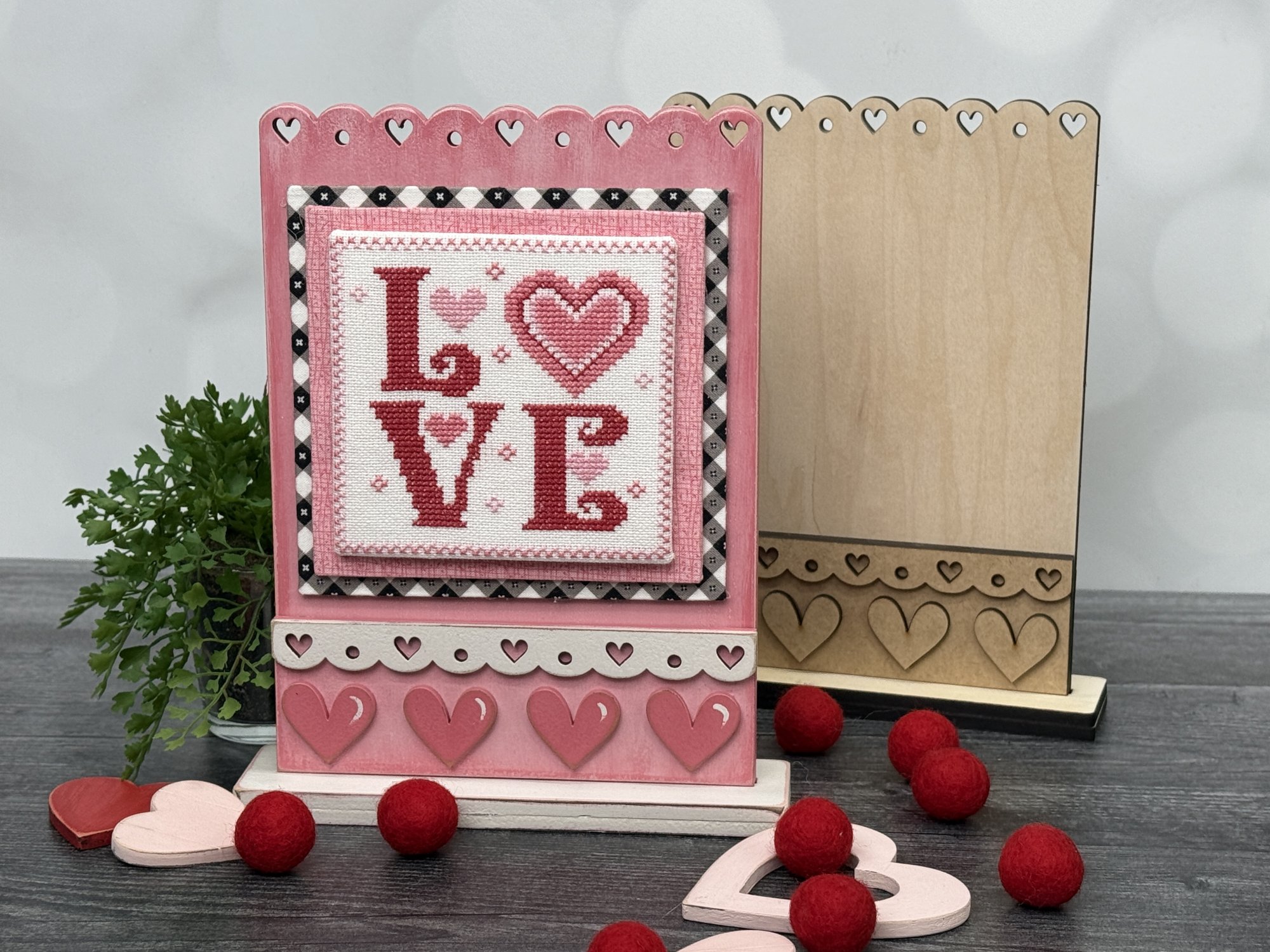 Vintage Valentine Tall - Unfinished Wood Display Frame