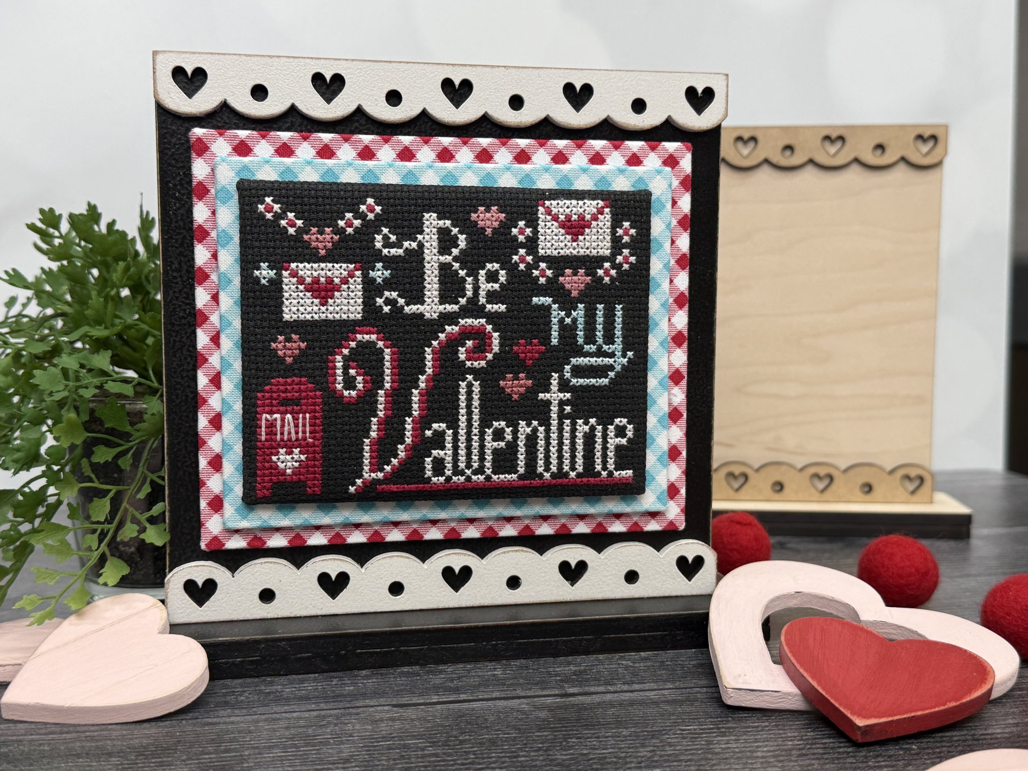 Vintage Valentine Square - Unfinished Wood Display Frame
