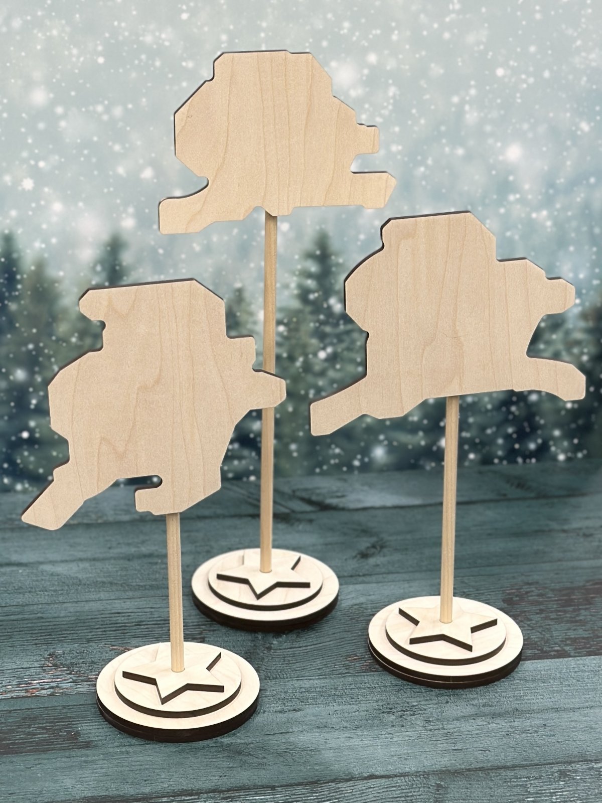 Santa's Delivery Trio - Unfinished Wood Display Frame