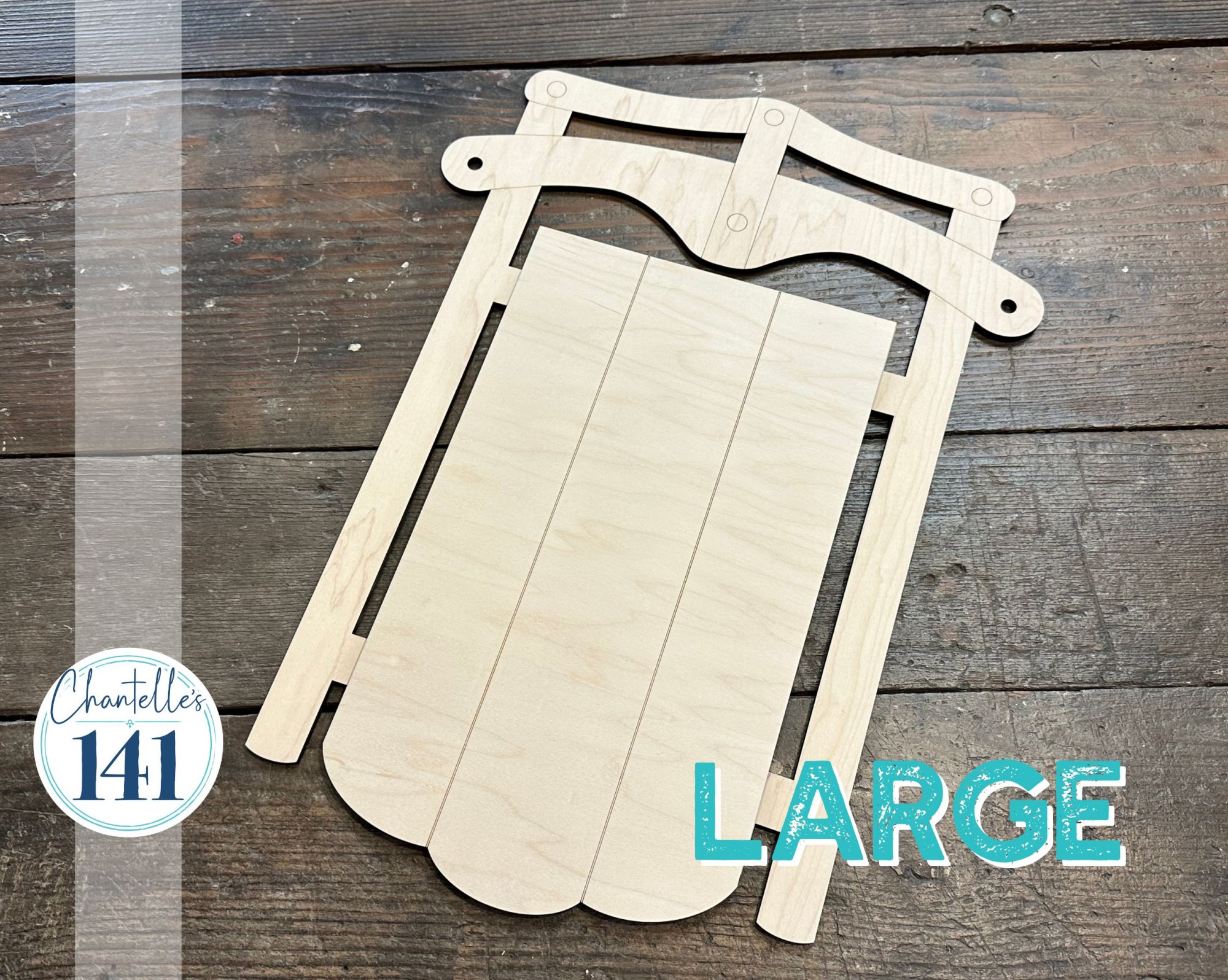 Sled - Large - Unfinished Wood Display Frame